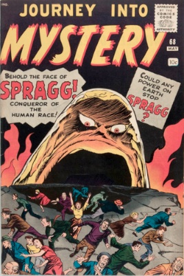 Origin and First Appearance, Spragg, Journey into Mystery #68, Marvel Comics, 1961. Click for value