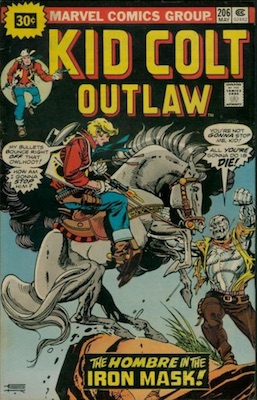 Kid Colt Outlaw #206 30c Price Variant May, 1976. Starburst Price