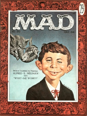 Mad Magazine #30, first Alfred E. Neumann cover. Click for values