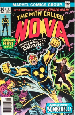 Nova #1 (1976): Origin and 1st appearance of Nova (Richard Rider) and Ginger Jaye. Click for values