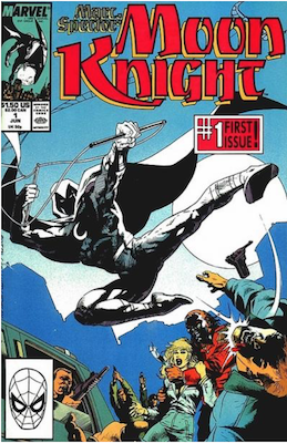 Marc Spector: Moon Knight #1 (1989). Click for values.