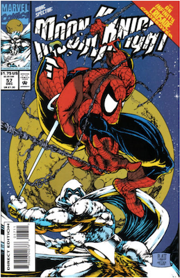 Marc Spector: Moon Knight #57 (1993); Spider-Man appearance. Click for values.