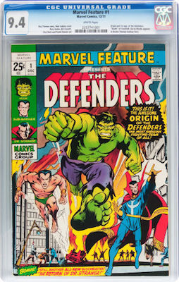 100 Hot Comics: Marvel Feature #1, 1st Defenders. Click to buy a copy at Goldin