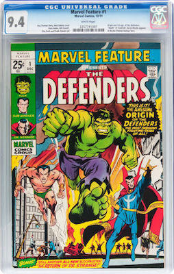 100 Hot Comics: Marvel Feature #1, 1st Defenders. Click to buy a copy at Goldin