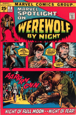 Marvel Spotlight #2, January, 1972: Werewolf By Night; First Appearance. Click for value