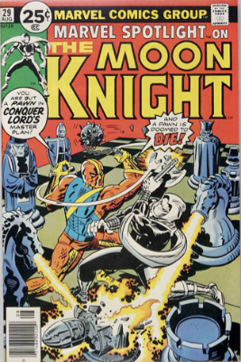 Marvel Spotlight #29; 2nd Solo Moon Knight comic. Click for values.