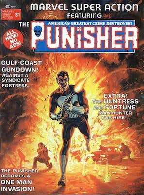 Marvel Super Action #1: Classic Painted Punisher Cover. Click for values