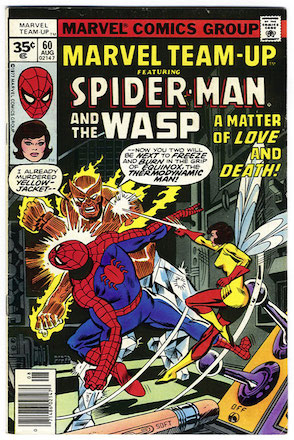 Marvel Team-Up #60: Spider-Man teams up with Wasp Marvel Comics. Click for values