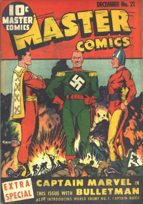 Origin and First Appearance, Captain Nazi, Master Comics #21, Fawcett Comics, 1941. Click for value