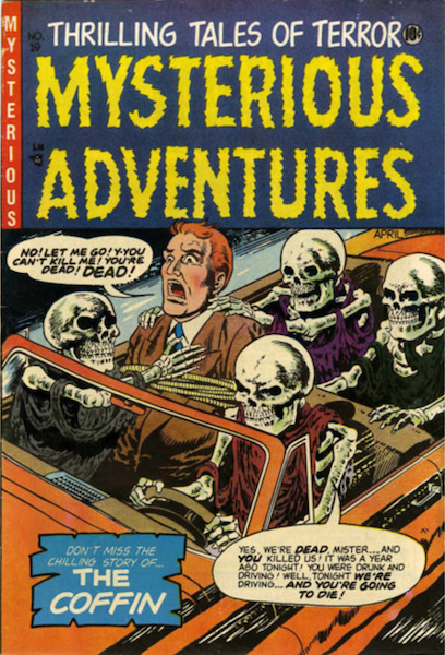 Mysterious Adventures #19 (1954): Undead Motorists Come Back for Revenge! Click for value