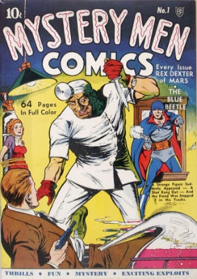 Mystery Men Comics #1: Origin and First Appearance of The Blue Beetle (Dan Garrett). Click for values
