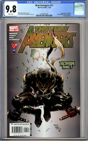 100 Hot Comics: New Avengers 11, 1st Appearance of Ronin. Click to order a copy from Goldin