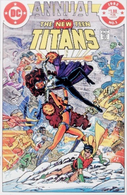 New Teen Titans Annual #1 (1982): Omega Men; Starfire vs. Blackfire. Click for value