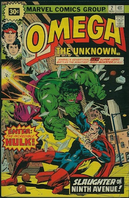 Omega the Unknown #2 30c Price Variant May, 1976. Price in Starburst