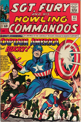 Sgt. Fury and his Howling Commandos #13: First meeting of Nick Fury and Captain America. Click for values