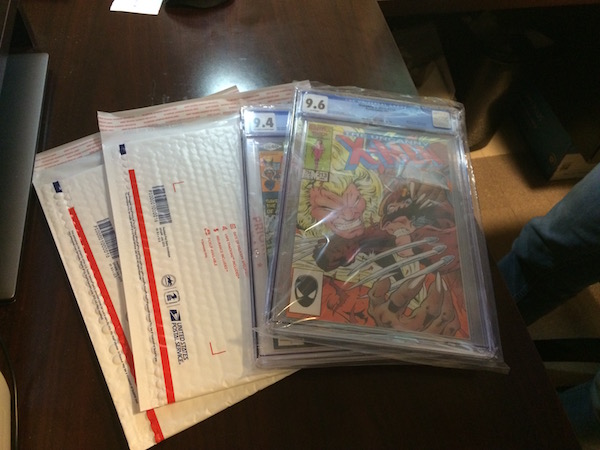 Two CGC comics will fit into one USPS Priority bubble mailer, if you're sending 3 or 4. But if you're sending two, use two bubble mailers