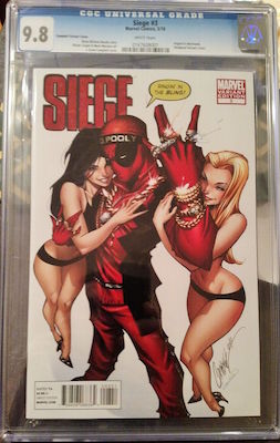 100 Hot Comics: Siege #3, Deadpool J. Scott Campbell Variant. Click to buy at Goldin