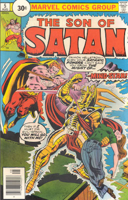 Son of Satan #5 30 Cent Price Variant August, 1976. Price in Circle