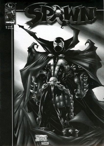 #32: Spawn 1 Black and White Reprint Edition, McFarlane (1997). Click for values