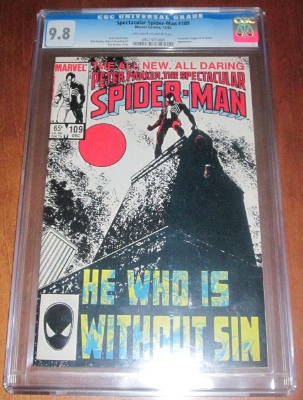 An example of a CGC graded comic book. Spectacular Spider-Man #109