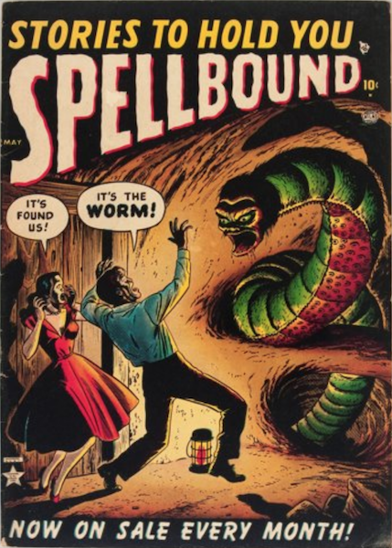 Spellbound #3 (1952): Couple Attacked by Giant Worm Creature! Click for value