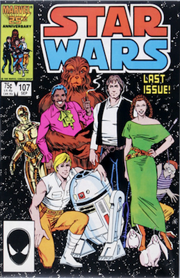 Star Wars comics #107: Last issue, low print run. Click for values