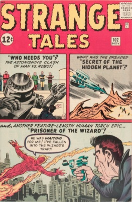 Origin and First Appearance, Wingless Wizard, Strange Tales #102, Marvel Comics, 1962. Click for value