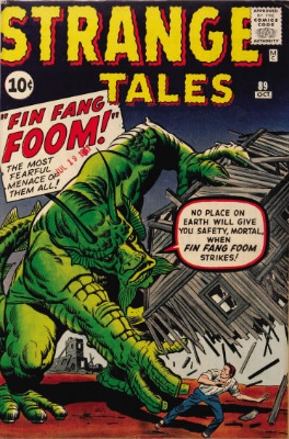 Origin and First Appearance, Fin Fang Foom, Strange Tales #89, Marvel Comics, 1961. Click for value