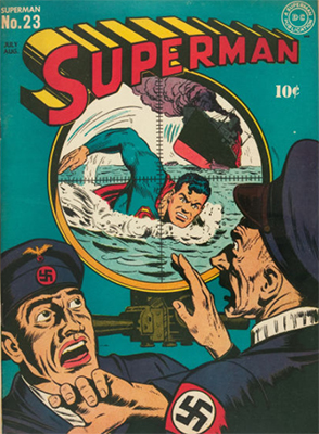 Superman #23: classic Nazi-themed WWII cover. Click for values