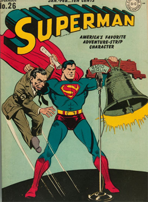 Superman 26: classic WWII cover featuring Goebbels. Click for values