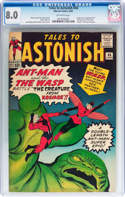 100 Hot Comics: Tales to Astonish 44, 1st Giant Man, 1st Wasp. Click to buy a copy at Goldin