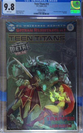 100 Hot Comics #84: Teen Titans 12 Convention edition, 2018, 1st Appearance of Batman Who Laughs. Click to buy a copy at Goldin