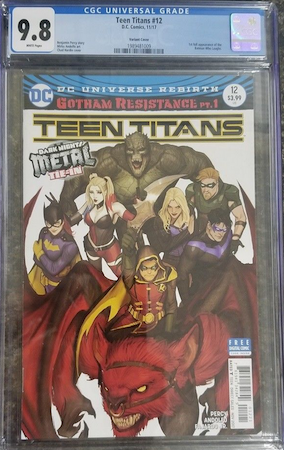 100 Hot Comics #84: Teen Titans 12 Variant edition, 1st Appearance of Batman Who Laughs. Click to buy a copy at Goldin