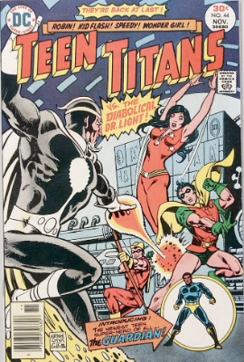 Teen Titans #44 (November, 1976): Reboot of the Series; Guardian Joins; First Appearance, Bumblebee. Click for value