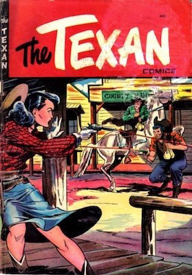 The Texan #4: Matt Baker comic book cover art. Click for values