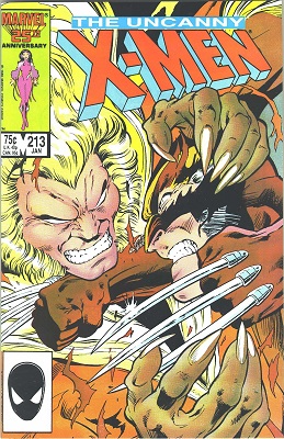 Uncanny X-Men #213: Wolverine vs Sabertooth part two. Click for values