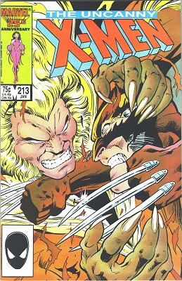 Uncanny X-Men #213: Wolverine vs Sabertooth part two. Click for values