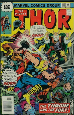 Thor #249 Marvel 30 Cent Price Variant July, 1976. Starburst Flash