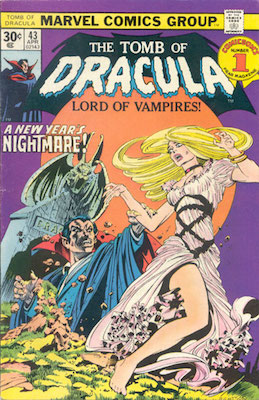 Tomb of Dracula #43 Marvel 30c Variant April, 1976. Regular Price Box