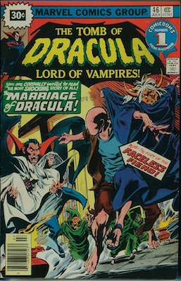 Tomb of Dracula #46 Marvel 30 Cent Price Variant July, 1976. Starburst Flash