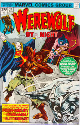 Werewolf by Night #37: Third appearance of Moon Knight. Click to find a copy at Goldin