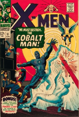 Origin and First Appearance, Cobalt Man, X-Men #31, Marvel Comics, 1967. Click for value