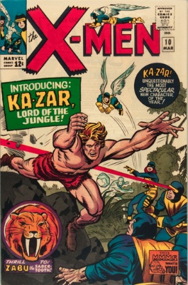X-Men #10: 1st Silver Age appearance of Ka-Zar. Click for values
