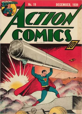 Action Comics #19: Superman WWII cover. Click for values