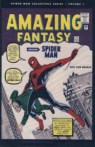 Amazing Fantasy 15 REPRINT: Marvel Spider-Man Collectible Series Edition, limited value. Click to see prices