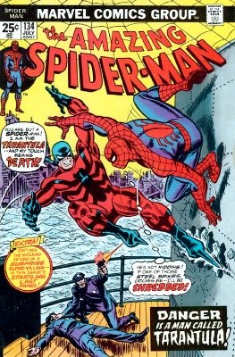 Origin and First Appearance, Tarantula, Amazing Spider Man #134, Marvel Comics, 1974. Click for values