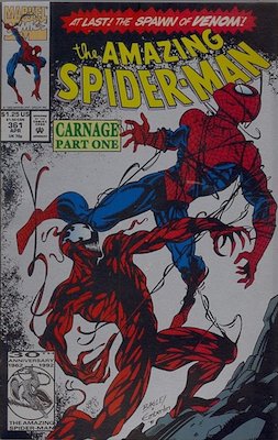 Amazing Spider-Man #361: 2nd Printing (Silver cover). Click for values