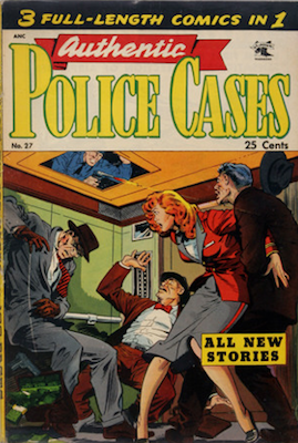 Authentic Police Cases #27, classic cover art by Matt Baker. Click for values