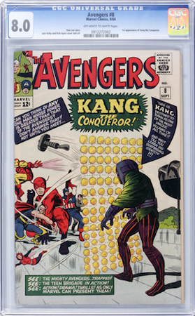 100 Hot Comics: Avengers 8, 1st Kang the Conqueror. Look for CGC 8.0. Click to buy a copy at Goldin