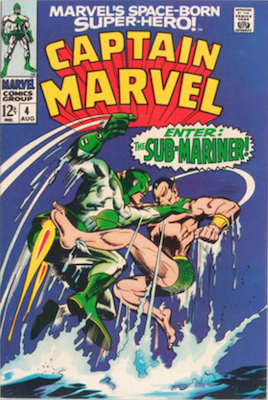 Captain Marvel #4: Captain Marvel battles Sub-Mariner. Click for values
